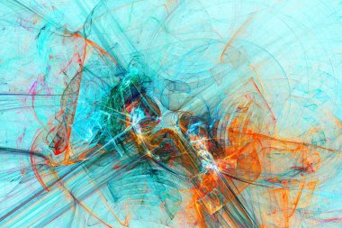 Soyut fraktal sanat arka plan çizim uzayı geometrisi. Arkaplan fraktal çoklu renk dokusundan oluşur ve hayal gücü, yaratıcılık ve tasarım projelerinde kullanılmak için uygundur