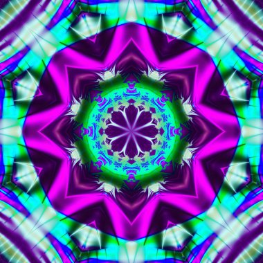 Soyut fraktal bandana baskı. Desen tasarım yastık, halı, kilim, kumaş için kare. İpek boyun atkı, atkı, şal, wra için Mandala tasarım