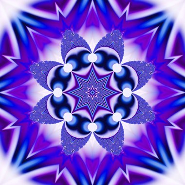 Soyut fraktal bandana baskı. Desen tasarım yastık, halı, kilim, kumaş için kare. İpek boyun atkı, atkı, şal, şal için Mandala tasarım