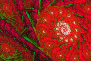 Üç boyutlu soyut fraktal arkaplan. Broşür, web, reklamlar ve diğer grafik tasarımcıları için tasarım öğesi. Dijital kolaj. Raster klipsi sanatı