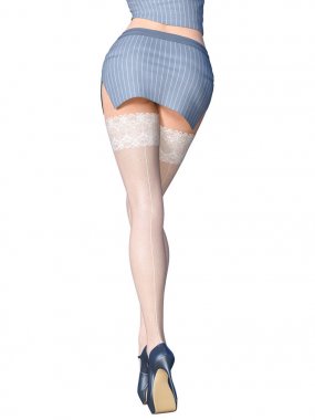 Güzel uzun ince seksi kadın bacaklar kısa mini etek ve beyaz çorap. Sekreter üniforması. Güzel iç çamaşırı koleksiyonu. Provokatif serbest poz.3d render. Isolate.Conceptual moda sanatı.