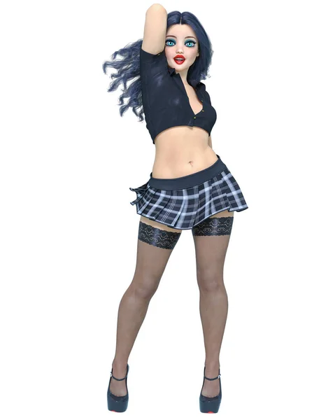 3D donna rendering — Foto Stock