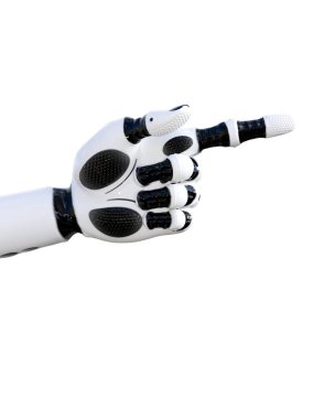 Beyaz metal droid el hareketleri