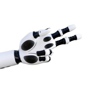 Beyaz metal droid el hareketleri