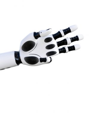 Beyaz metal droid el hareketleri