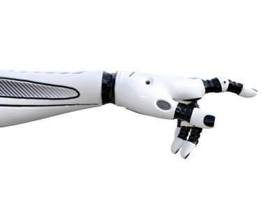 Beyaz metal droid el hareketleri