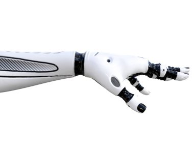 Beyaz metal droid el hareketleri