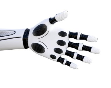 Beyaz metal droid el hareketleri