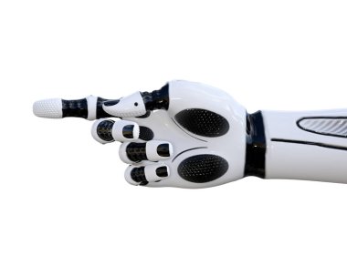 Beyaz metal droid el hareketleri