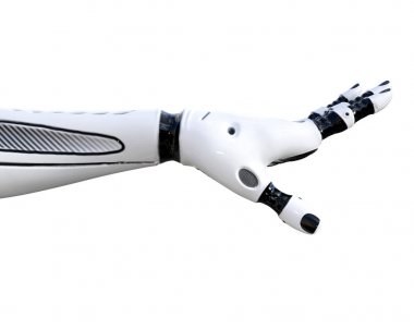 Beyaz metal droid el hareketleri