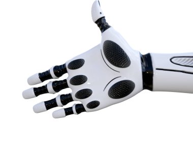 Beyaz metal droid el hareketleri