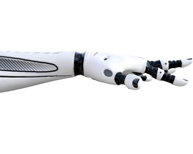 Beyaz metal droid el hareketleri