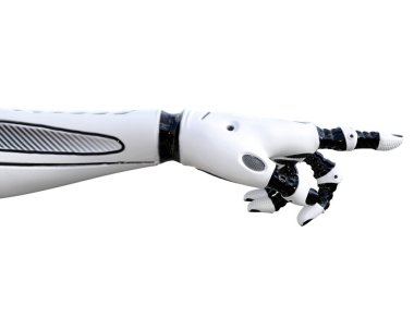 Beyaz metal droid el hareketleri