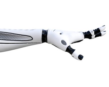 Beyaz metal droid el hareketleri