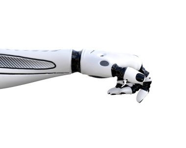 Beyaz metal droid el hareketleri