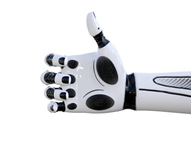 Beyaz metal droid el hareketleri