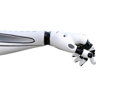 Beyaz metal droid el hareketleri