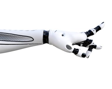 Beyaz metal droid el hareketleri