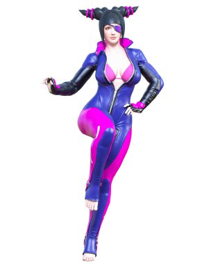 3d çizgi roman cosplay anime kız.