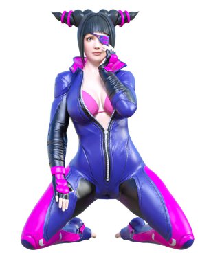 3d çizgi roman cosplay anime kız.