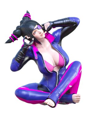 3d çizgi roman cosplay anime kız.