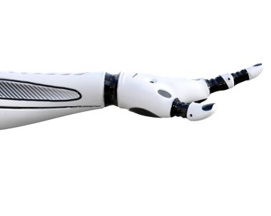 Beyaz metal droid el hareketleri