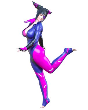 3d çizgi roman cosplay anime kız.