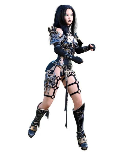 Воин амазонки женщина с мечом и металлическим лезвием . — стоковое фото