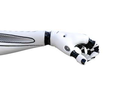 Beyaz metal droid el hareketleri