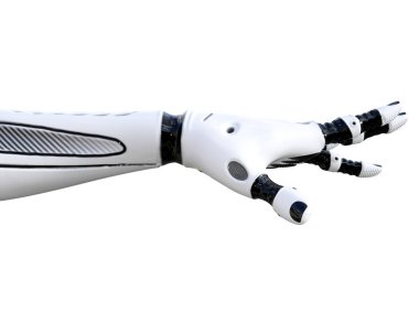 Beyaz metal droid el hareketleri