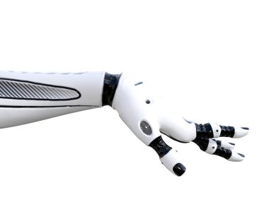 Beyaz metal droid el hareketleri