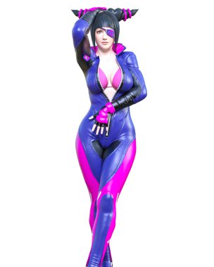 3d çizgi roman cosplay anime kız.