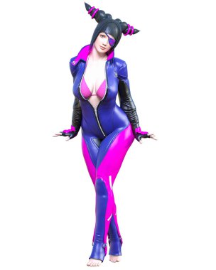 3d çizgi roman cosplay anime kız.