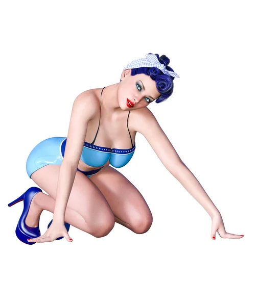 3D donna rendering — Foto Stock