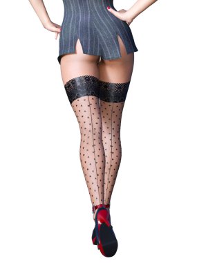 Uzun ince seksi bacaklar kadın kısa etek çorap.