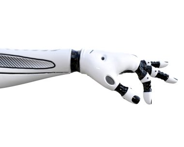 Beyaz metal droid el hareketleri