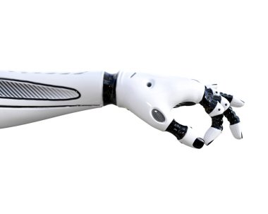 Beyaz metal droid el hareketleri