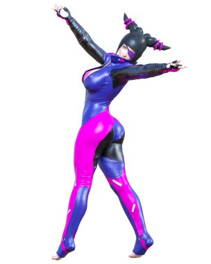 3d çizgi roman cosplay anime kız.