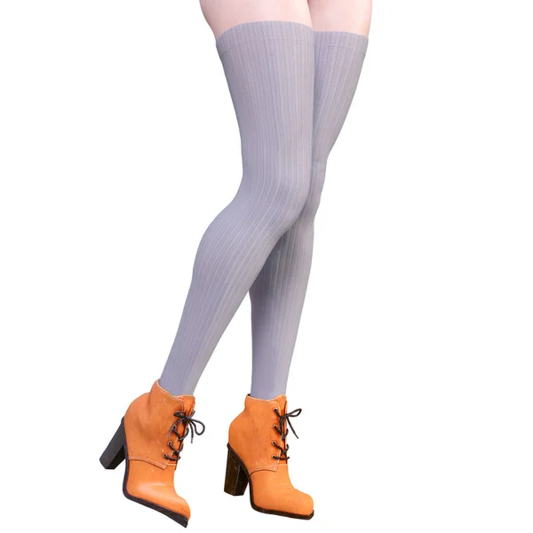 Hermosas piernas femeninas leggins de lana y medias perlas . — Foto de Stock