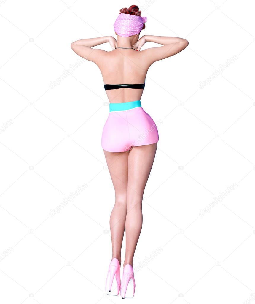 3D woman render