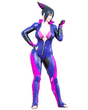 3d çizgi roman cosplay anime kız.