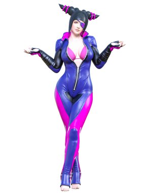 3d çizgi roman cosplay anime kız.