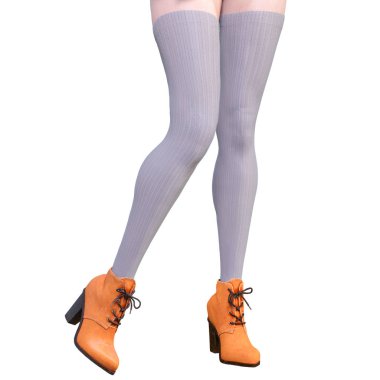 Güzel kadın bacakları yünlü tozluk ve yarım boncuk.