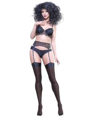 güzel bir kadın iç çamaşırı ve çorap.