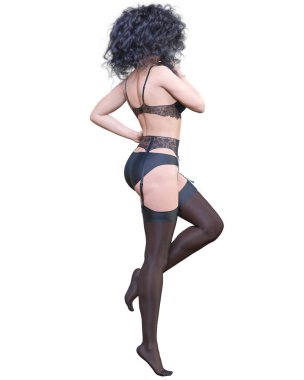 güzel bir kadın iç çamaşırı ve çorap.