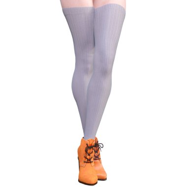 Güzel kadın bacakları yünlü tozluk ve yarım boncuk.