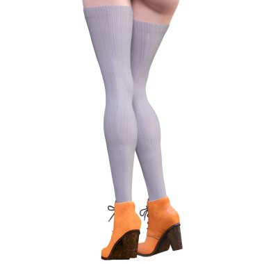 Güzel kadın bacakları yünlü tozluk ve yarım boncuk.