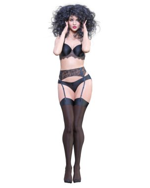 güzel bir kadın iç çamaşırı ve çorap.