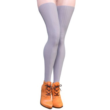 Güzel kadın bacakları yünlü tozluk ve yarım boncuk.