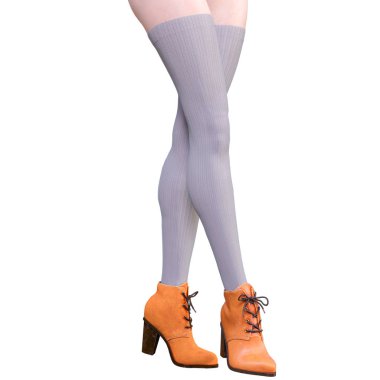 Güzel kadın bacakları yünlü tozluk ve yarım boncuk.